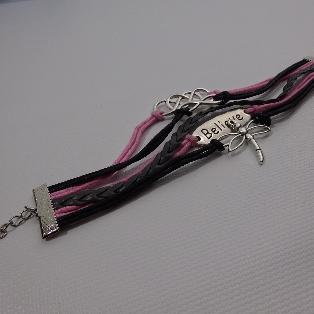 DragonflyBelieve Friendship Leather Charm Bracelet - Picture 3 of 4